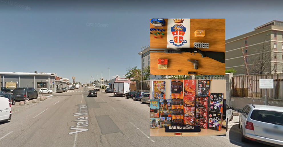 Cagliari, fucile a pompa e dieci chili di botti nascosti in un magazzino: 20enne pregiudicato in manette