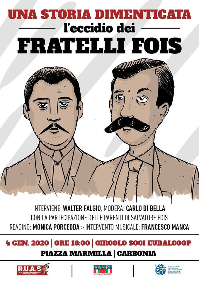 “Una storia dimenticata: l’eccidio dei fratelli Fois”, se ne parla a Carbonia