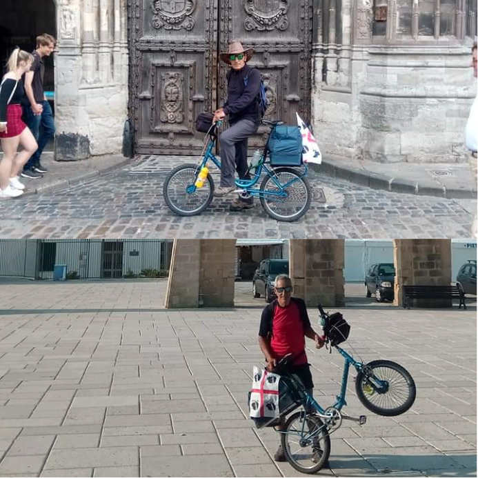 Roberto Fanni, con una bici Graziella nel Cammino della Via Francigena: “Bellissima esperienza con quelle strane due ruote”
