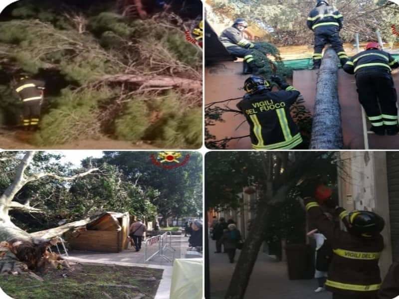 Il maestrale “travolge” tutto il Cagliaritano, alberi e tralicci ko sulla 195 e 554