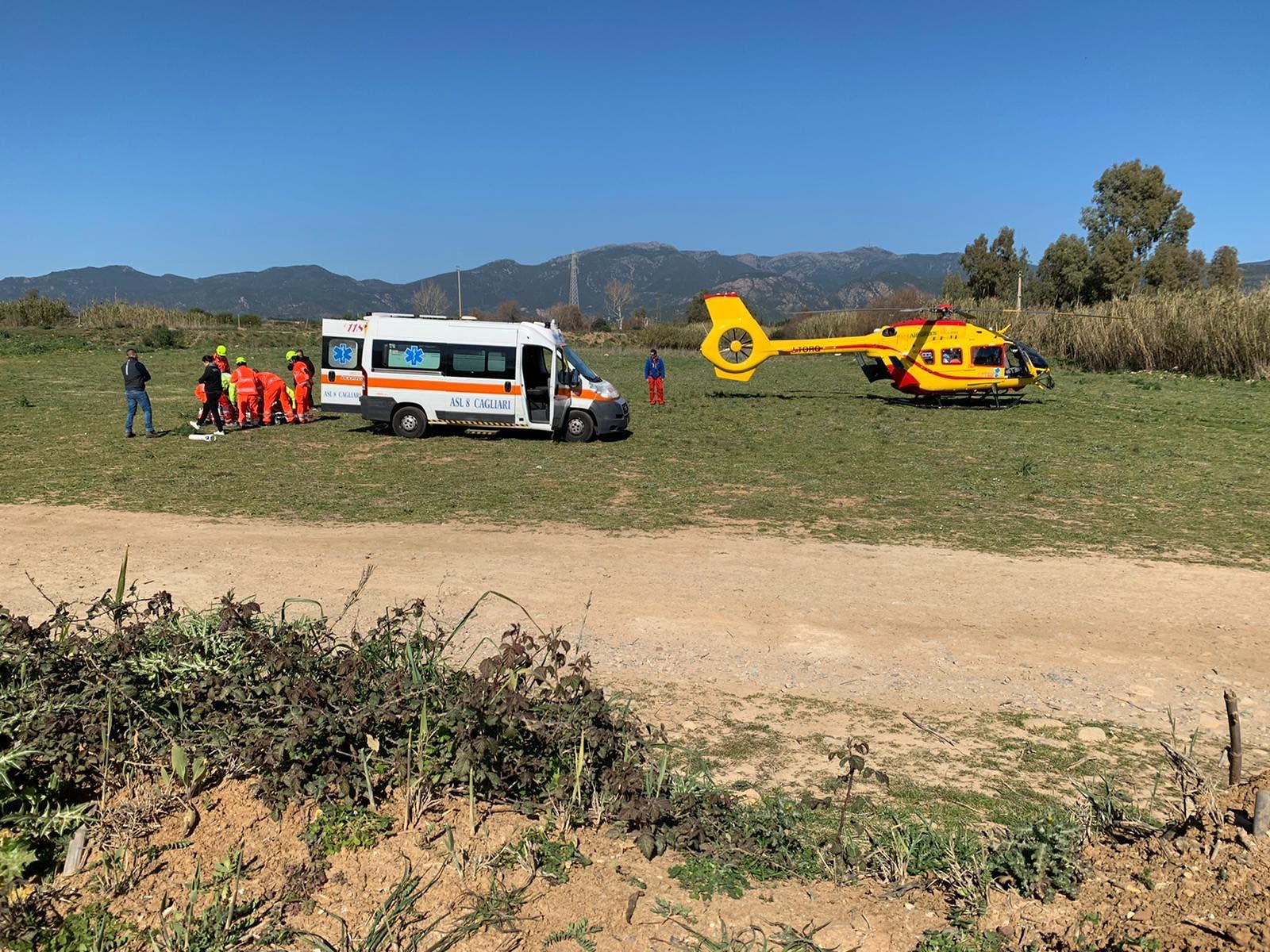 Maracalagonis, centauro cade in pista: soccorso con l’elicottero