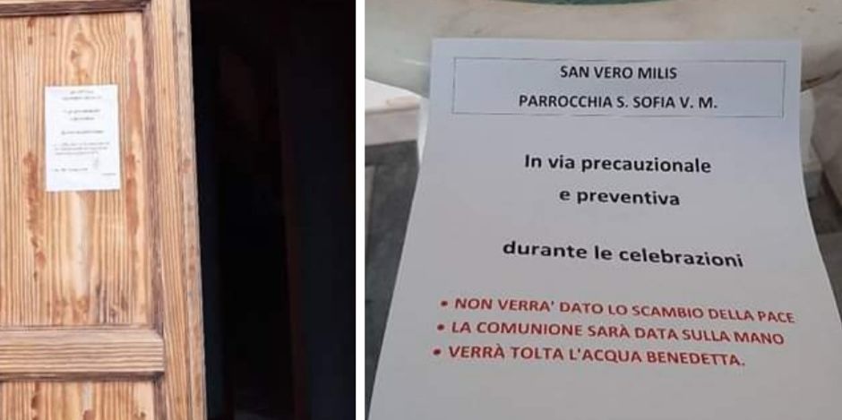 Coronavirus, il parroco di San Vero Milis: “Mercoledì delle Ceneri mani lontane dalle teste dei fedeli”