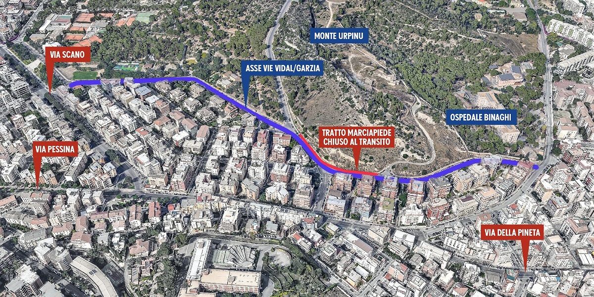 Cagliari, rivoluzione traffico a Monte Urpinu: stop alle folli corse d’auto in viale Europa