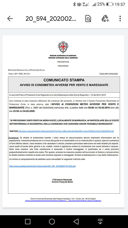 Vento fortissimo in arrivo sul Sud Sardegna con mareggiate: l’sos dei sindaci