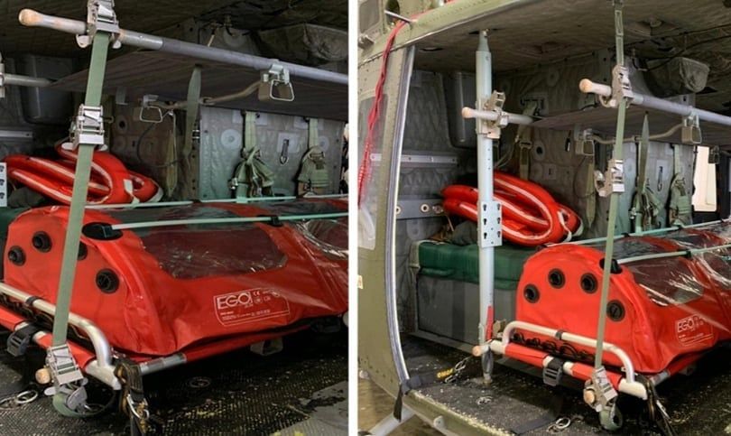 Coronavirus, nella base di Decimomannu arriva il primo elicottero per il bio-contenimento