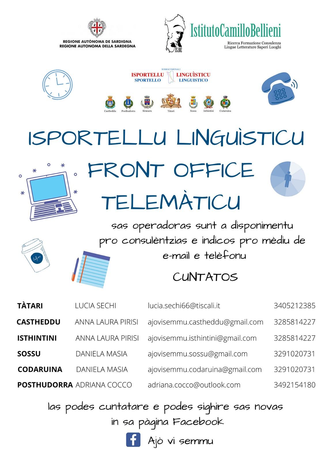 Sassari, attivato il Front office telematico per lo Sportello linguistico: i corsi di sardo si terranno online