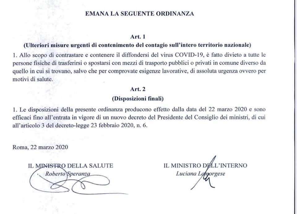 Vietato spostarsi anche in Sardegna da un Comune all’altro: ecco l’ordinanza, sottolineata “l’assoluta urgenza”
