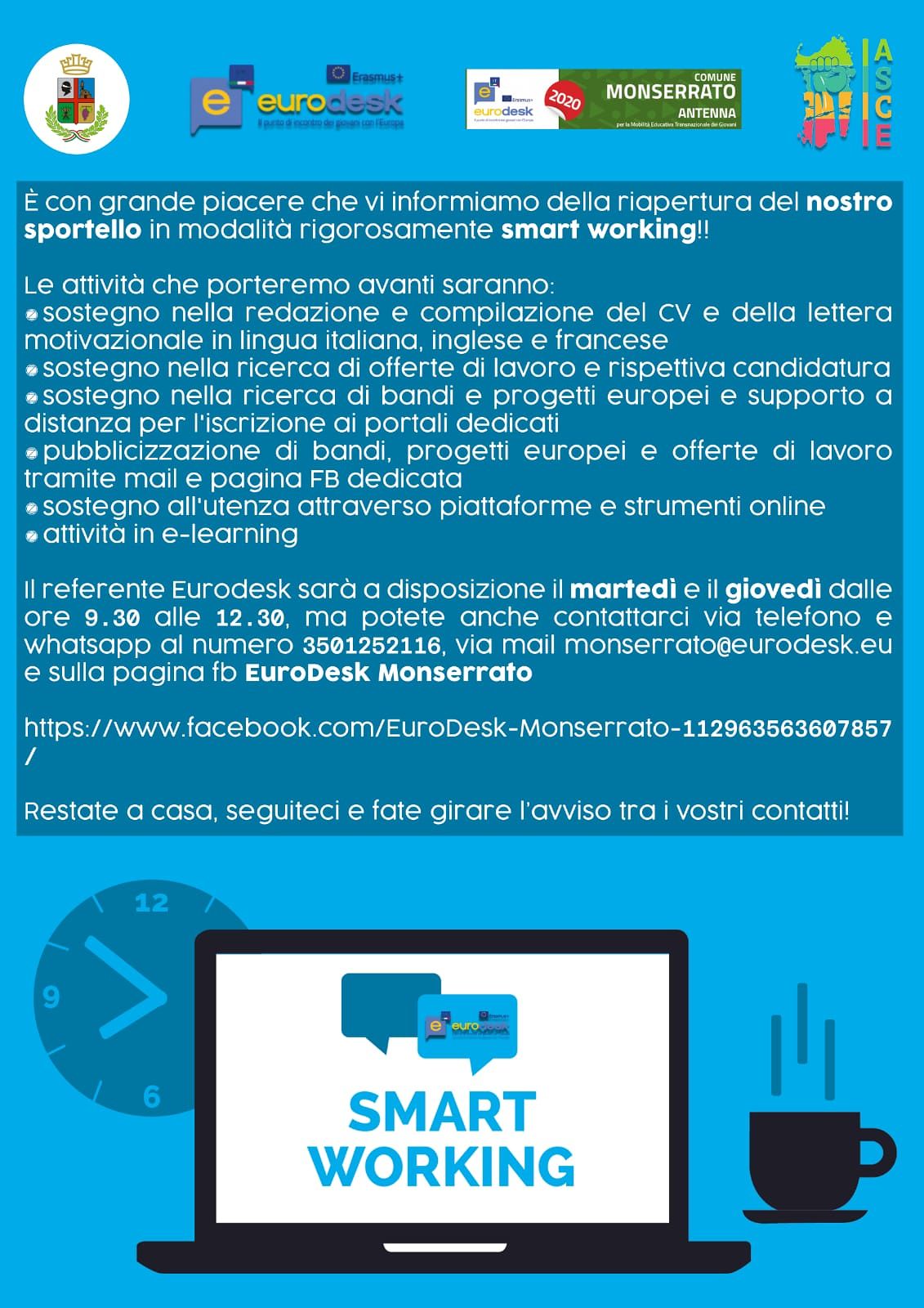Monserrato, il Comune lavora in smart working: riapre anche lo Sportello Europa