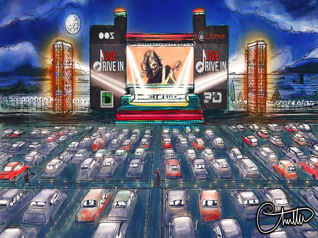 Cagliari, ecco i concerti del futuro: al “drive in”, il cantante sul palco e gli spettatori chiusi in auto