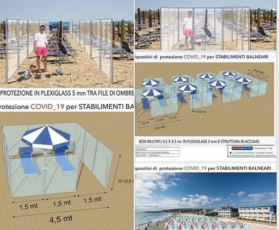 Barriere in plexiglass tra gli ombrelloni, le spiagge in Sardegna ai tempi del Coronavirus