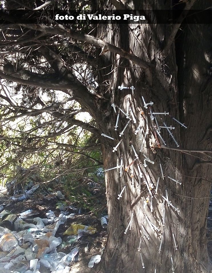 Cagliari, “il viale della morte”: a un passo dal parco di Monte Claro, siringhe metadone e puzza insopportabile