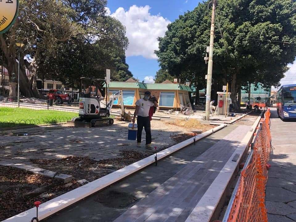 Cagliari, la nuova piazza Matteotti quasi completata: “Sarà più illuminata e sicura”