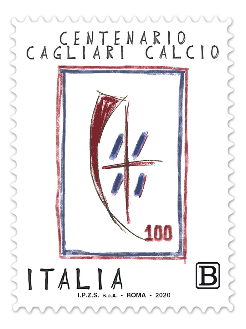 Il francobollo delle Poste per i 100 anni del Cagliari: Truzzu e Giulini lo battezzano