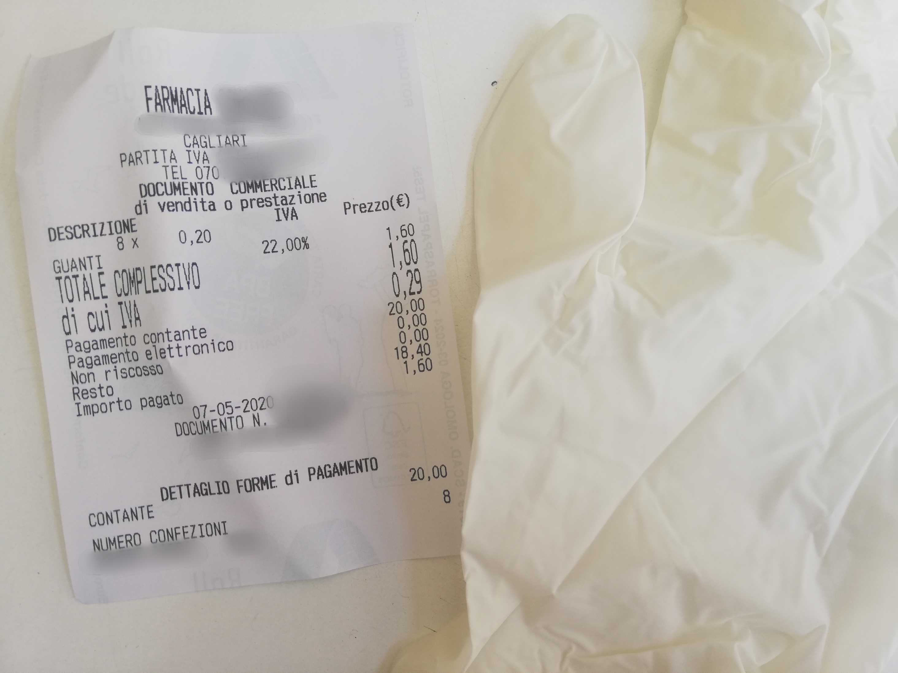 “Venti centesimi a guanto in una farmacia di Cagliari, al market cento costano dieci euro”