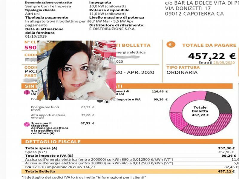 “Bar a Capoterra chiuso da due mesi, bolletta elettrica di 457 euro: è uno scherzo?”