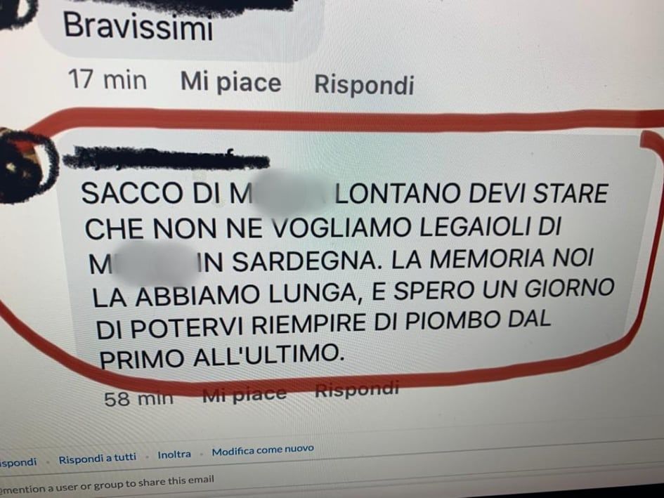 Assurde minacce di morte a Zoffili della Lega: “Spero un giorno di potervi riempire di piombo”
