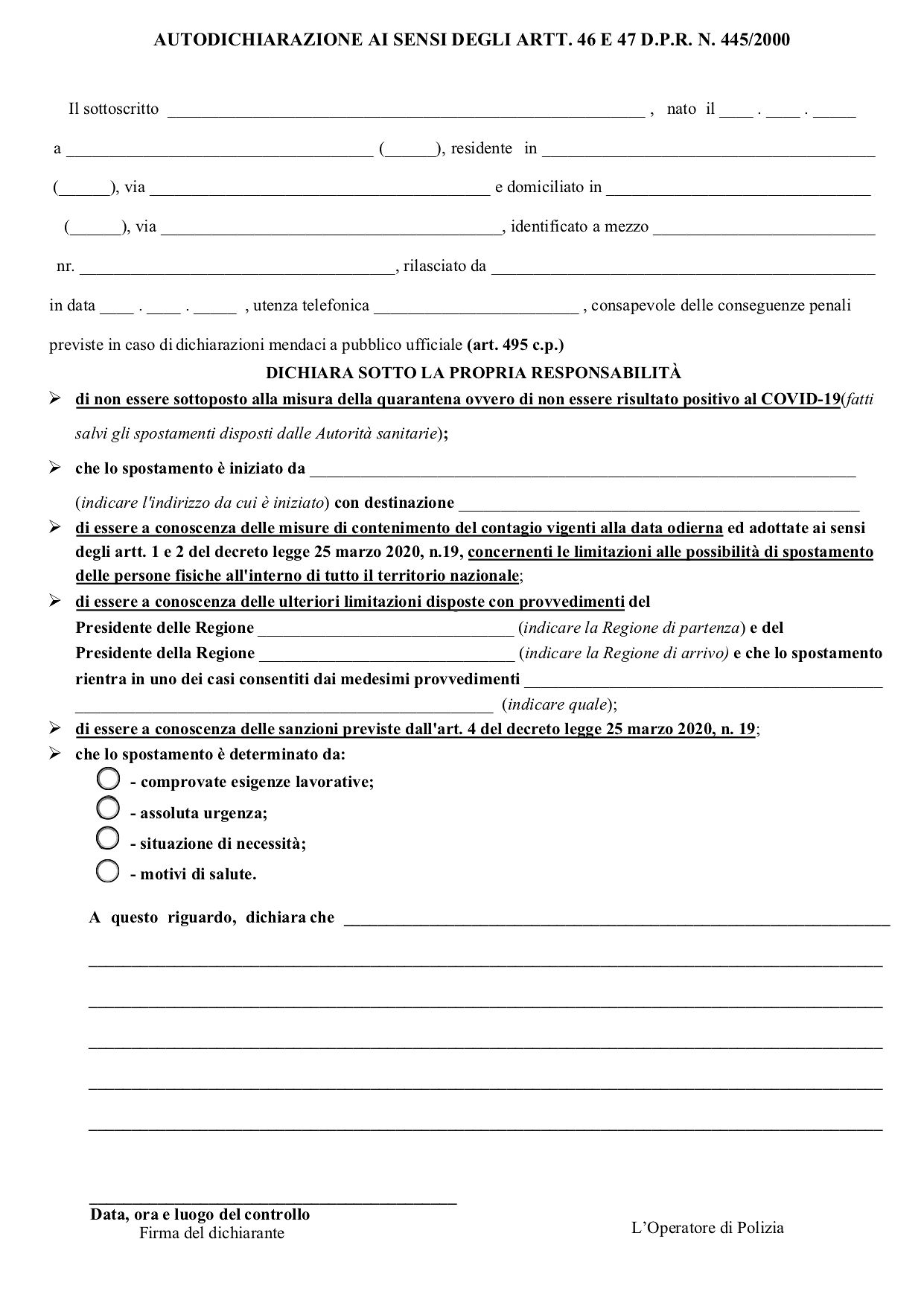 Ciao ciao lockdown, da lunedì la fase due: attenzione, c’è una nuova autocertificazione da compilare