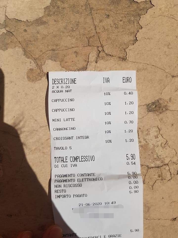 Rincari nei bar, la denuncia da Oristano: “70 centesimi per un po’ di schiuma nel latte per mia figlia”