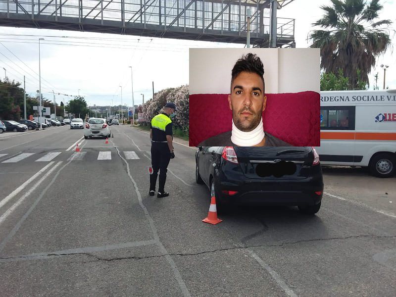 Cagliari, “macchina distrutta e collare: colpa dell’auto guidata da una donna che ha tagliato la striscia continua in viale Marconi”
