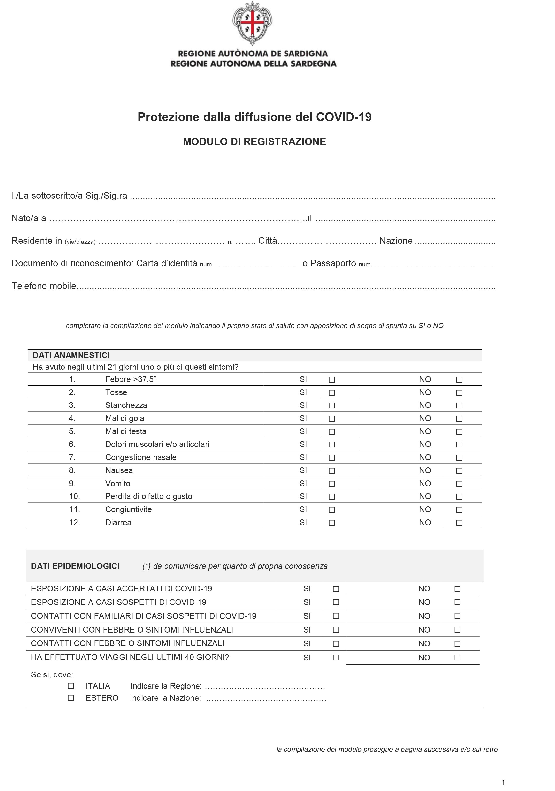 Volete imbarcarvi per la Sardegna? Ecco il modulo: caro turista, dichiara che non hai i sintomi del Covid
