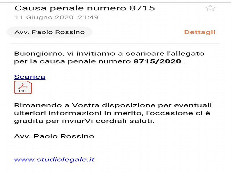 La causa penale del finto avvocato, occhio all’email truffa anche a Cagliari