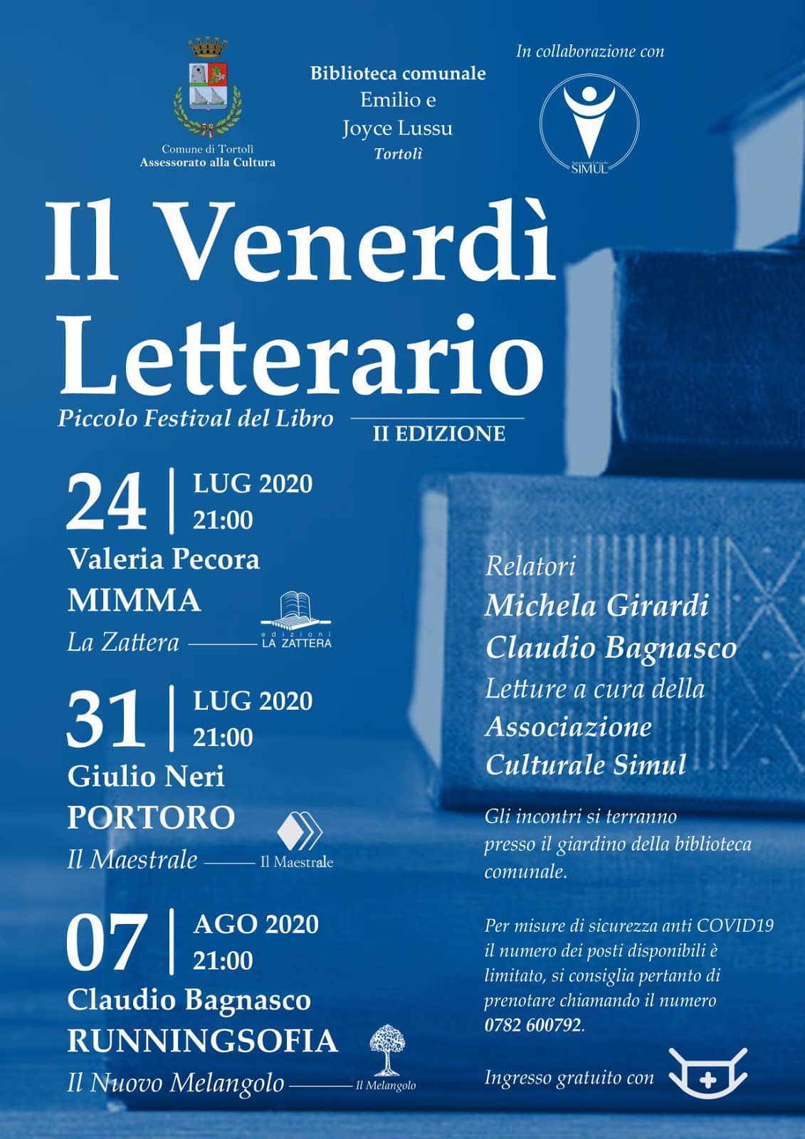 Torna l’atteso appuntamento con il “Venerdì Letterario” a Tortolì
