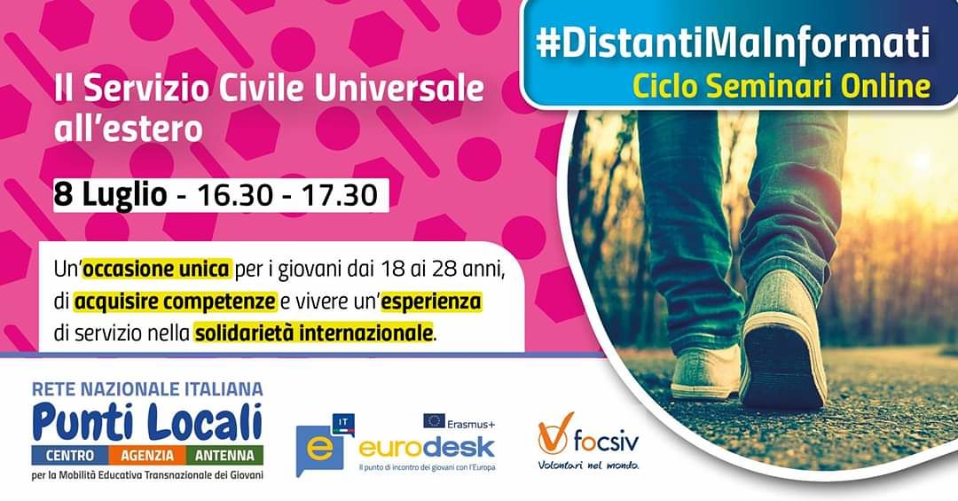 Eurodesk Monserrato: al via il webinar sul Servizio Civile Universale all’estero
