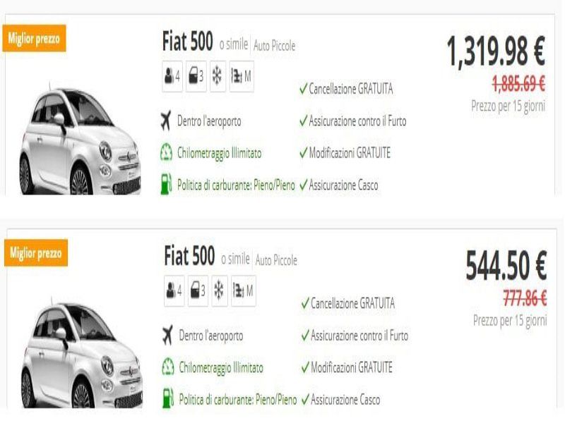 Cagliari, salasso per noleggiare l’auto all’aeroporto: “Anche 1319 euro contro i 544 di Catania”