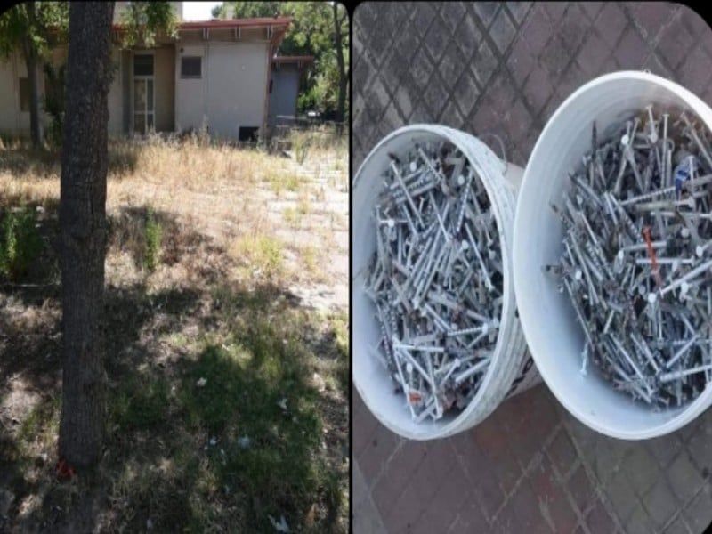 Cagliari, bonifiche in via Val Venosta: via il tappeto di siringhe dal cortile della scuola