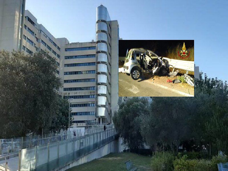 Cagliari, in coma farmacologico il 19enne di Decimoputzu rimasto ferito nel terribile schianto sulla 130