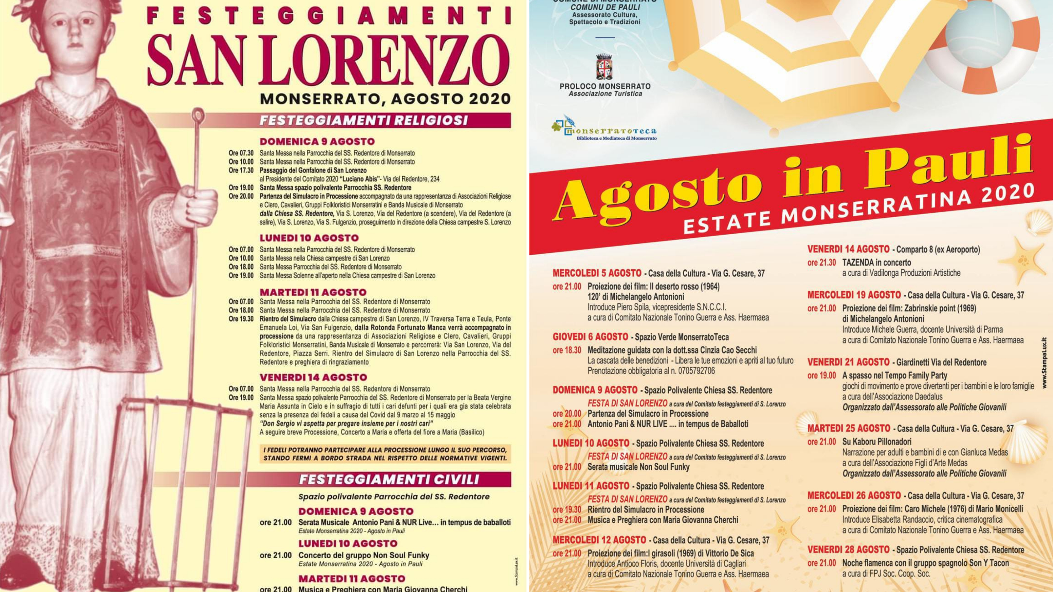 Concerti di musica funky e folk, via ai festeggiamenti di San Lorenzo a Monserrato