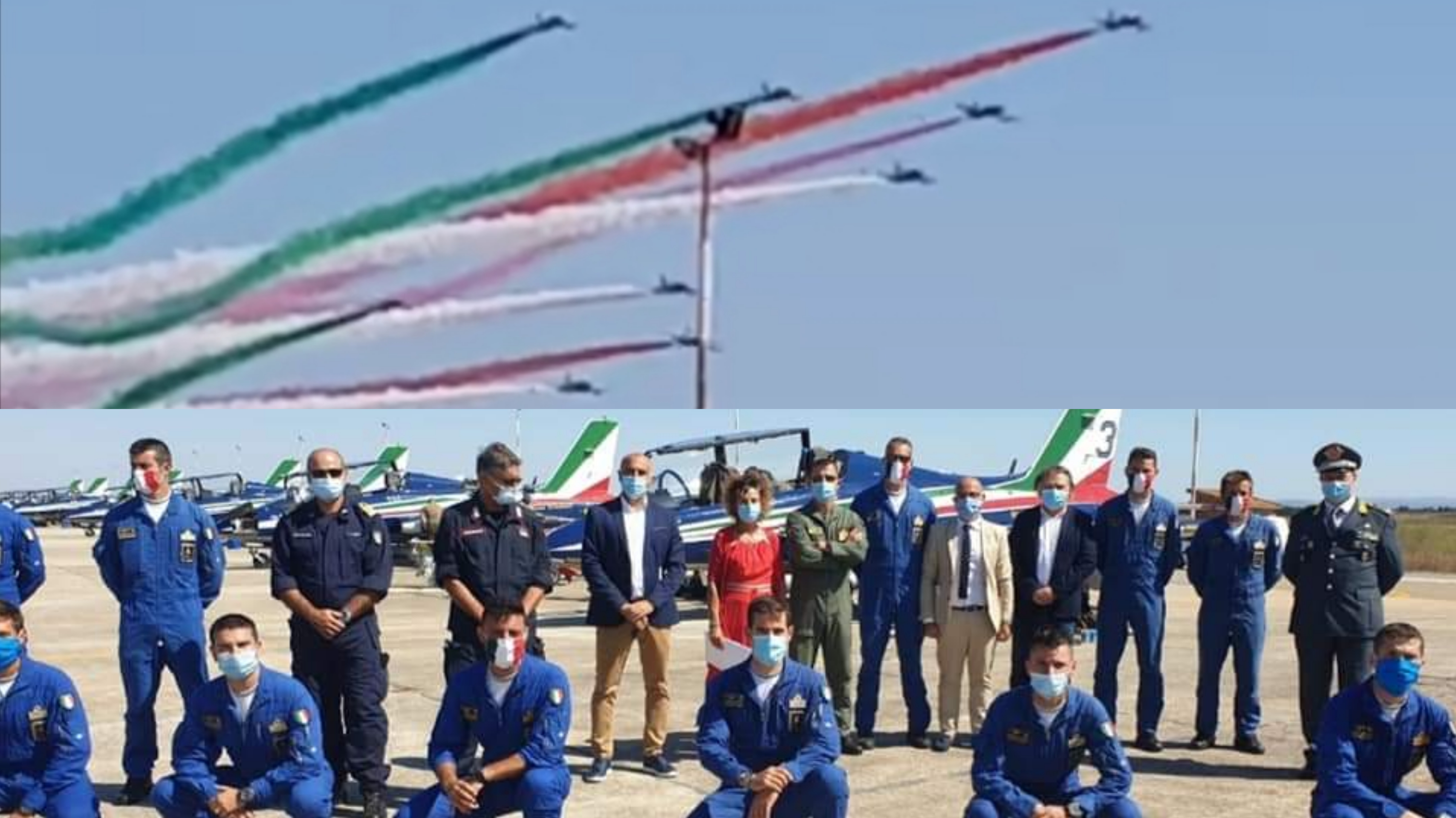Frecce tricolori in addestramento all’aeroporto militare di Decimomannu, una sorpresa per tutti