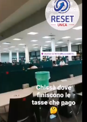 Piove dal soffitto nella biblioteca del distretto biomedico, Reset UniCa: “A chi verrà data stavolta la colpa?”