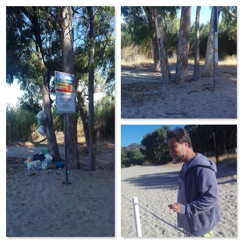 Geremeas, la buona volontà del turista milanese Franco Mazzone: ripulisce gli alberi da cumuli di rifiuti