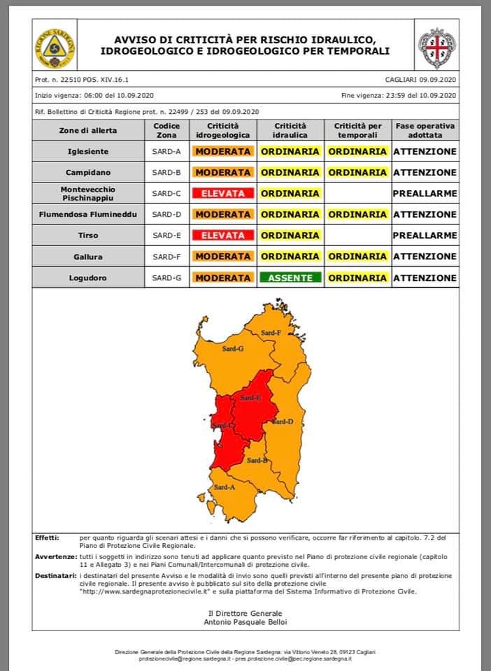 Allerta arancione e rossa in Sardegna, i sindaci ai cittadini: “Massima prudenza, convochiamo i centri sicurezza”