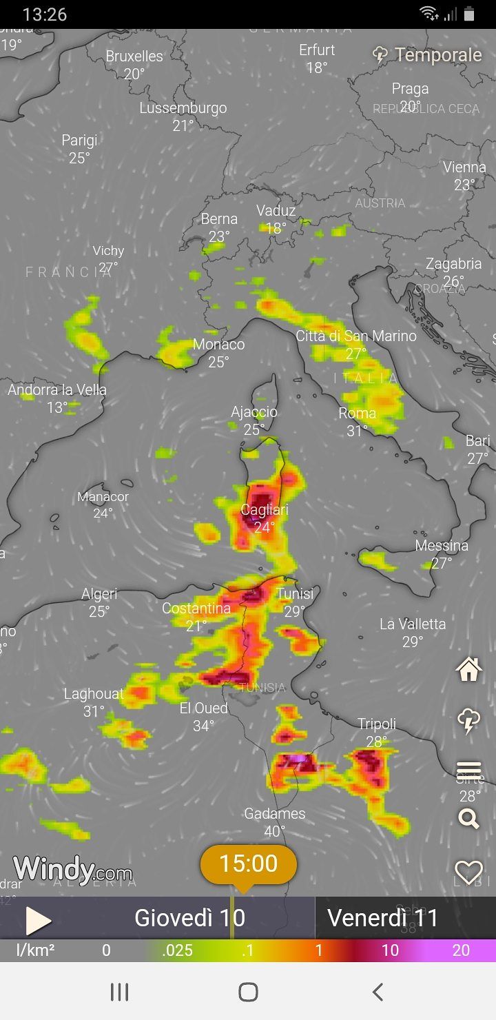 Meteo Sardegna: “Un nuovo temporale di forte intensità in arrivo questo pomeriggio, rischio grandine”