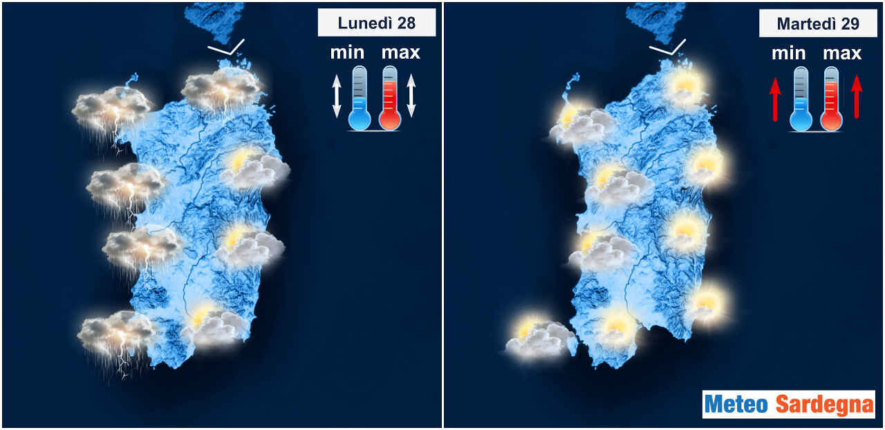 Sardegna, temporali intensi in arrivo e allerta meteo: previsto anche un rinforzo del maestrale