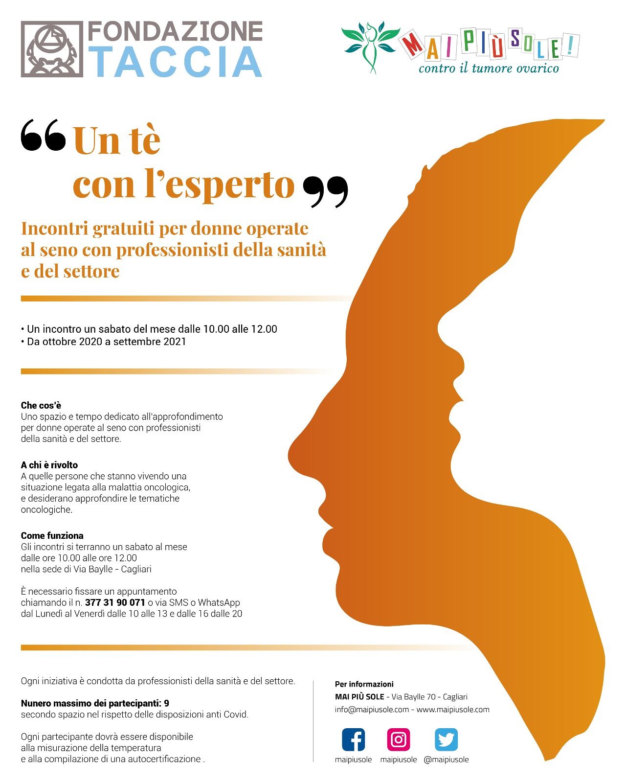 Un tè con l’esperto, a Cagliari incontri con professionisti della sanità per donne operate di tumore al seno