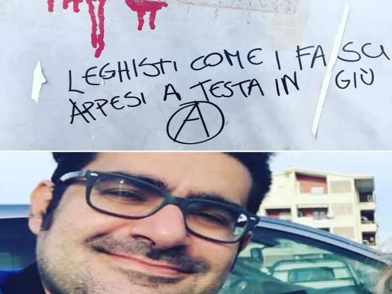 Scritte e minacce sul muro di casa, intimidazione al coordinatore della Lega a Quartu