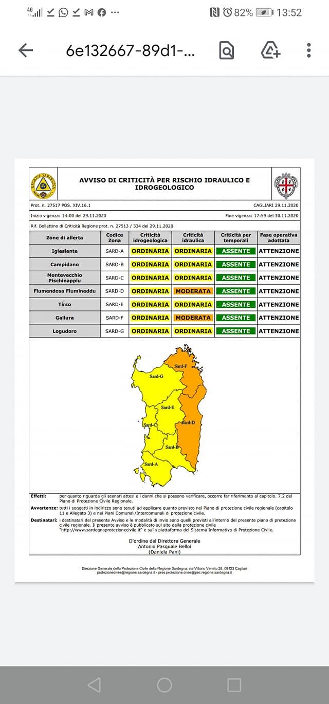Meteo, nel Cagliaritano l’allerta è declassata a gialla da oggi sino alle 18 di lunedì