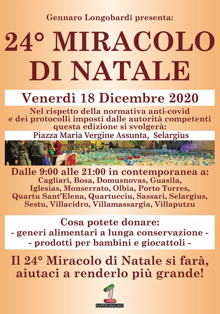 Il Miracolo di Natale si rinnova a Selargius: la raccolta sarà in modalità drive-in