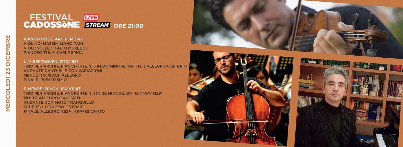 Pianoforte e Archi in trio i protagonisti dello spettacolo del Festival Cadossène