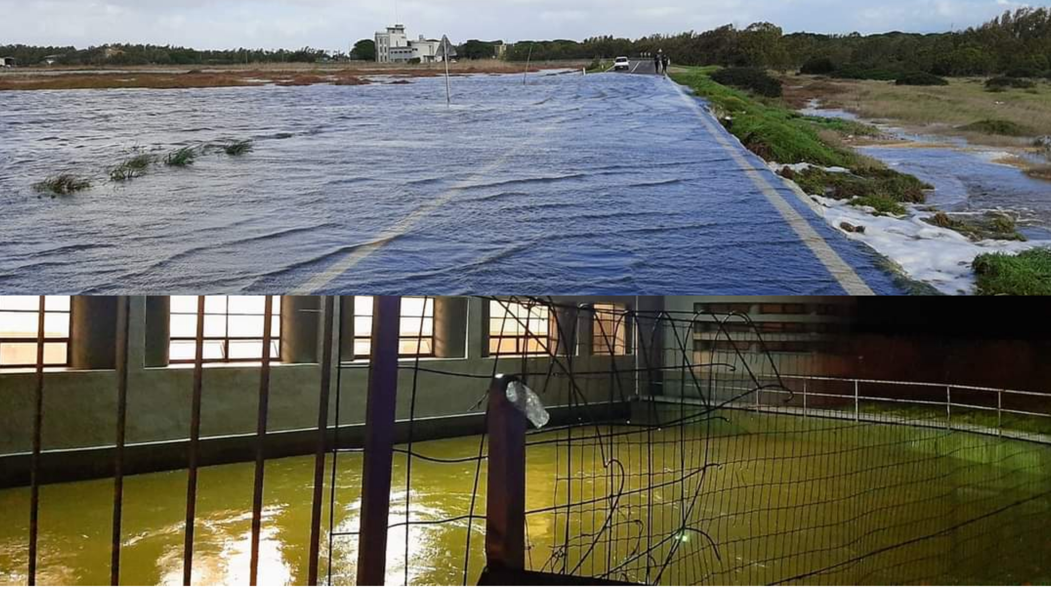 Arborea, esonda lo stagno: famiglie evacuate, strade allagate e danneggiate