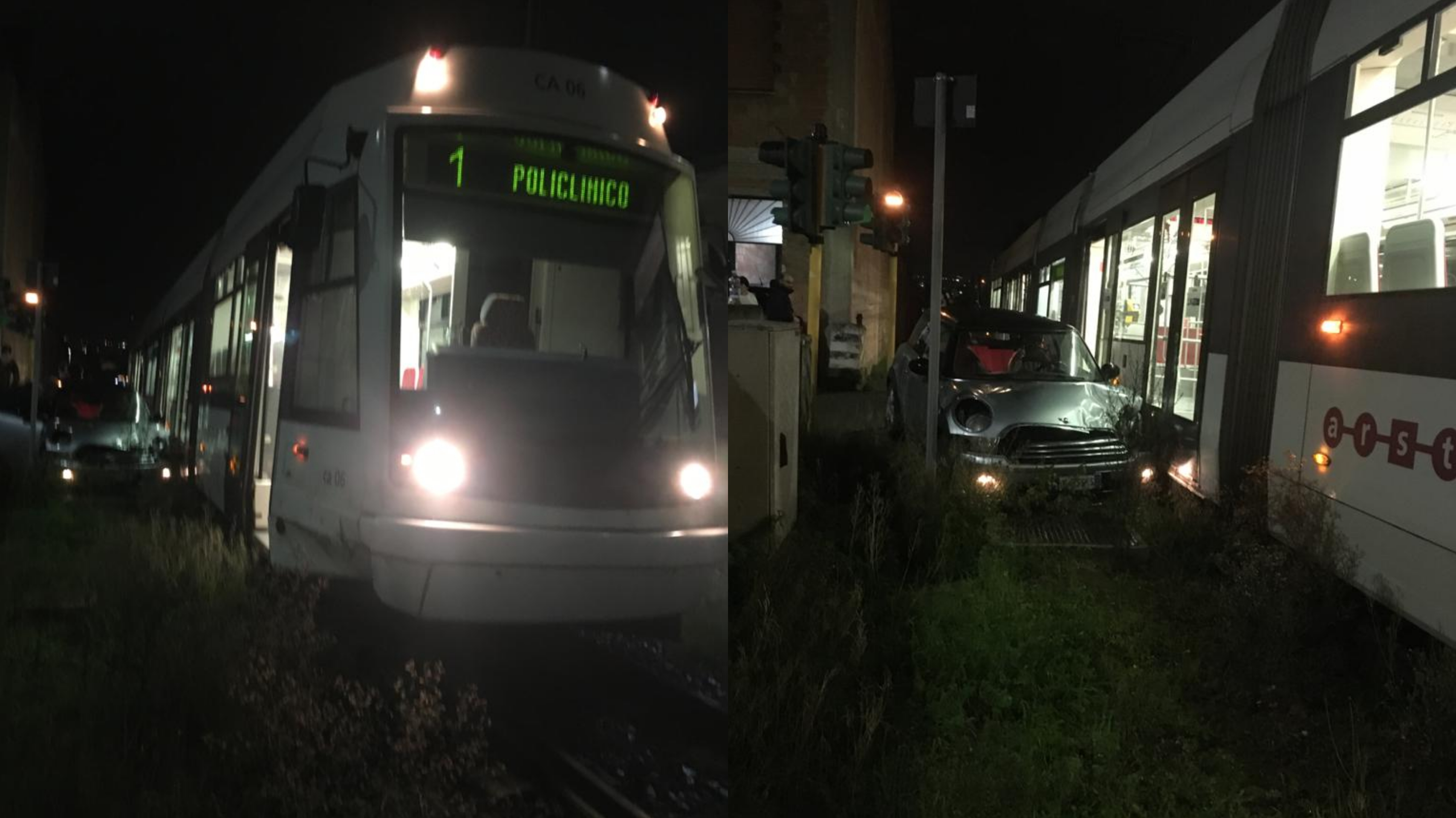 Monserrato, paura al passaggio a livello: schianto tra auto e metropolitana