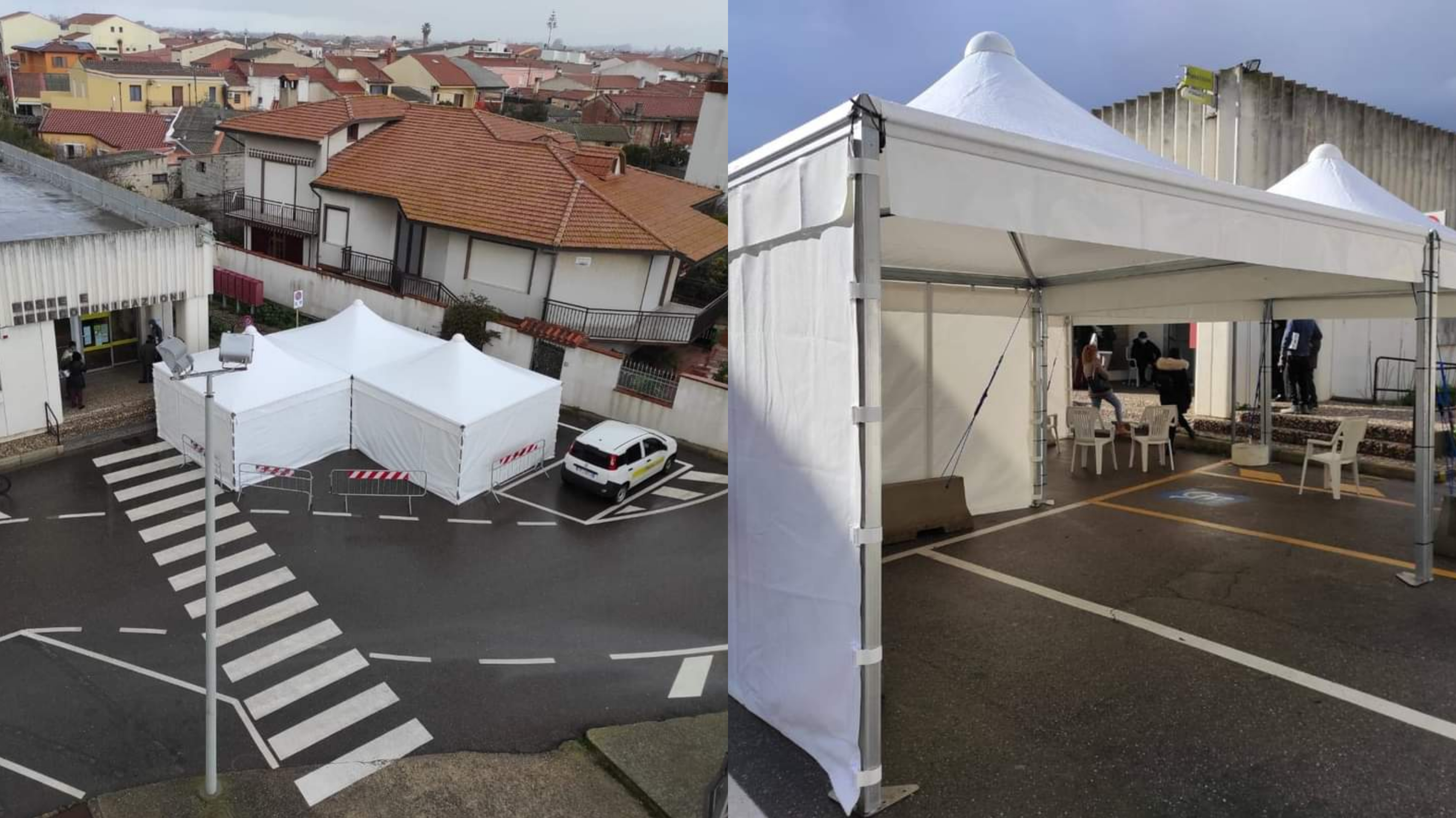 Fila al gelo alle poste, a Cabras tre gazebo per accogliere gli utenti