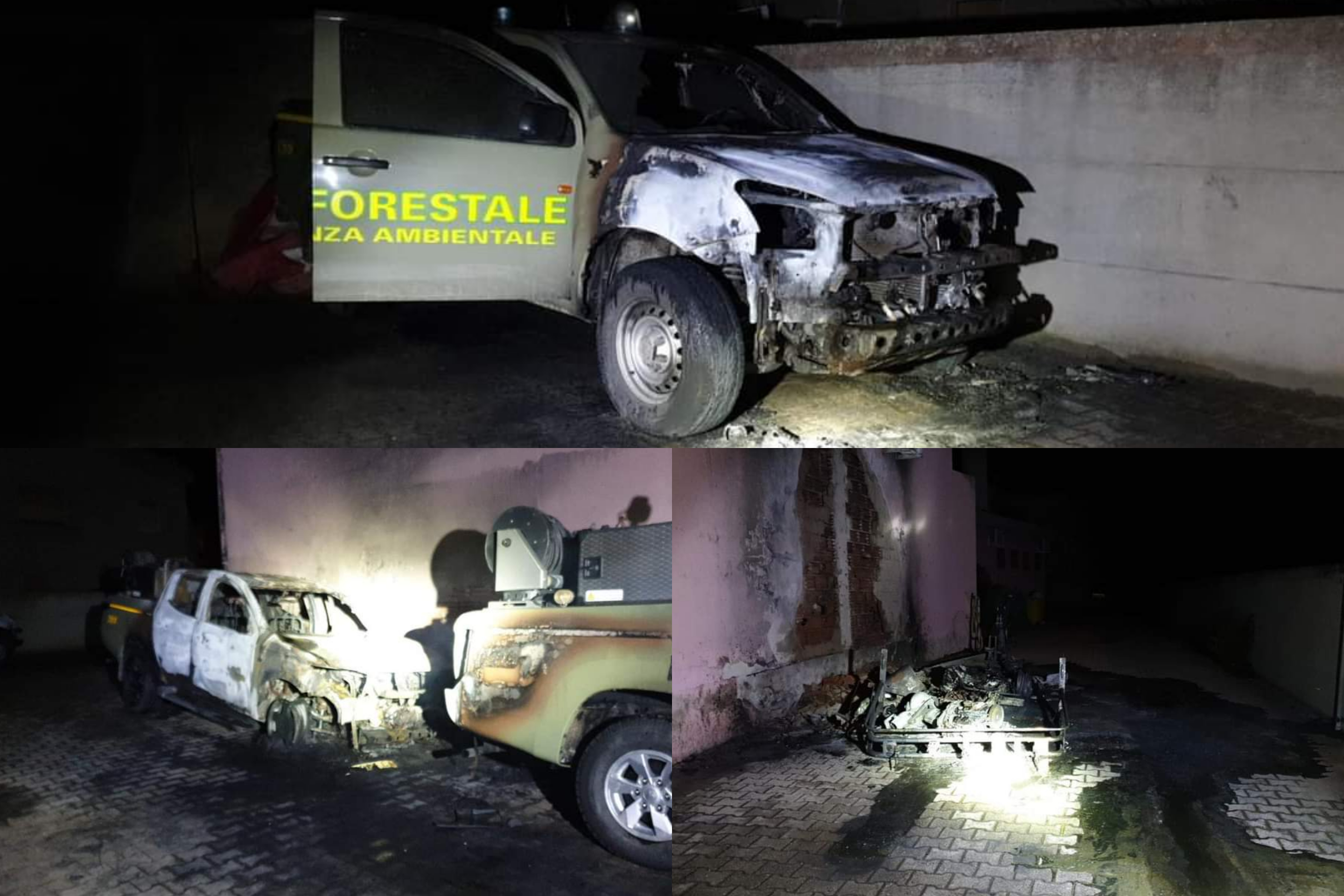 Sant’Antioco, attentato incendiario ai mezzi del Corpo Forestale