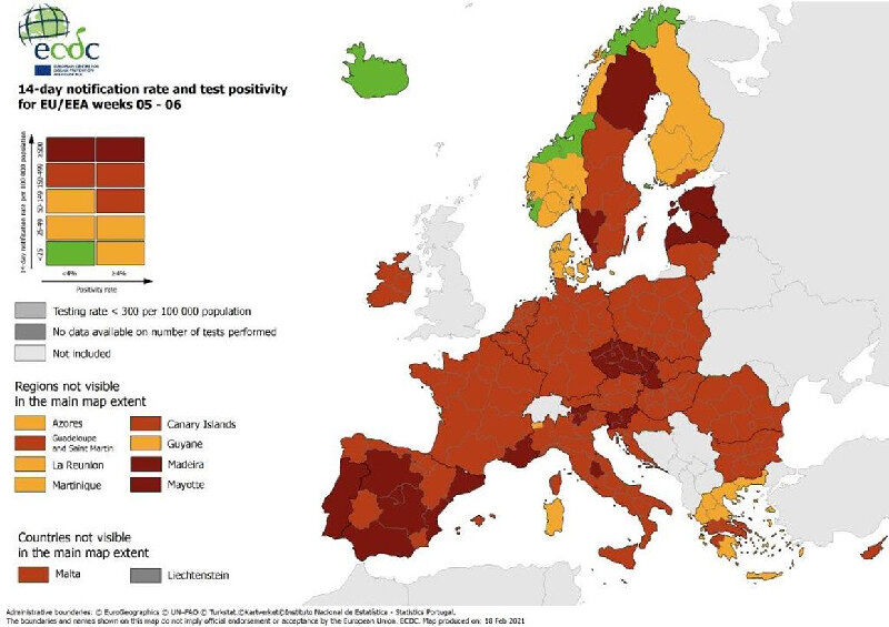 Nuova mappa Ue sul Coronavirus, la Sardegna cambia colore e diventa arancione