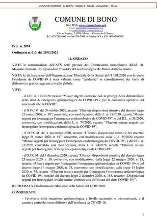 Variante inglese, Bono va in lockdown sino al 6 marzo per fermare i possibili contagi