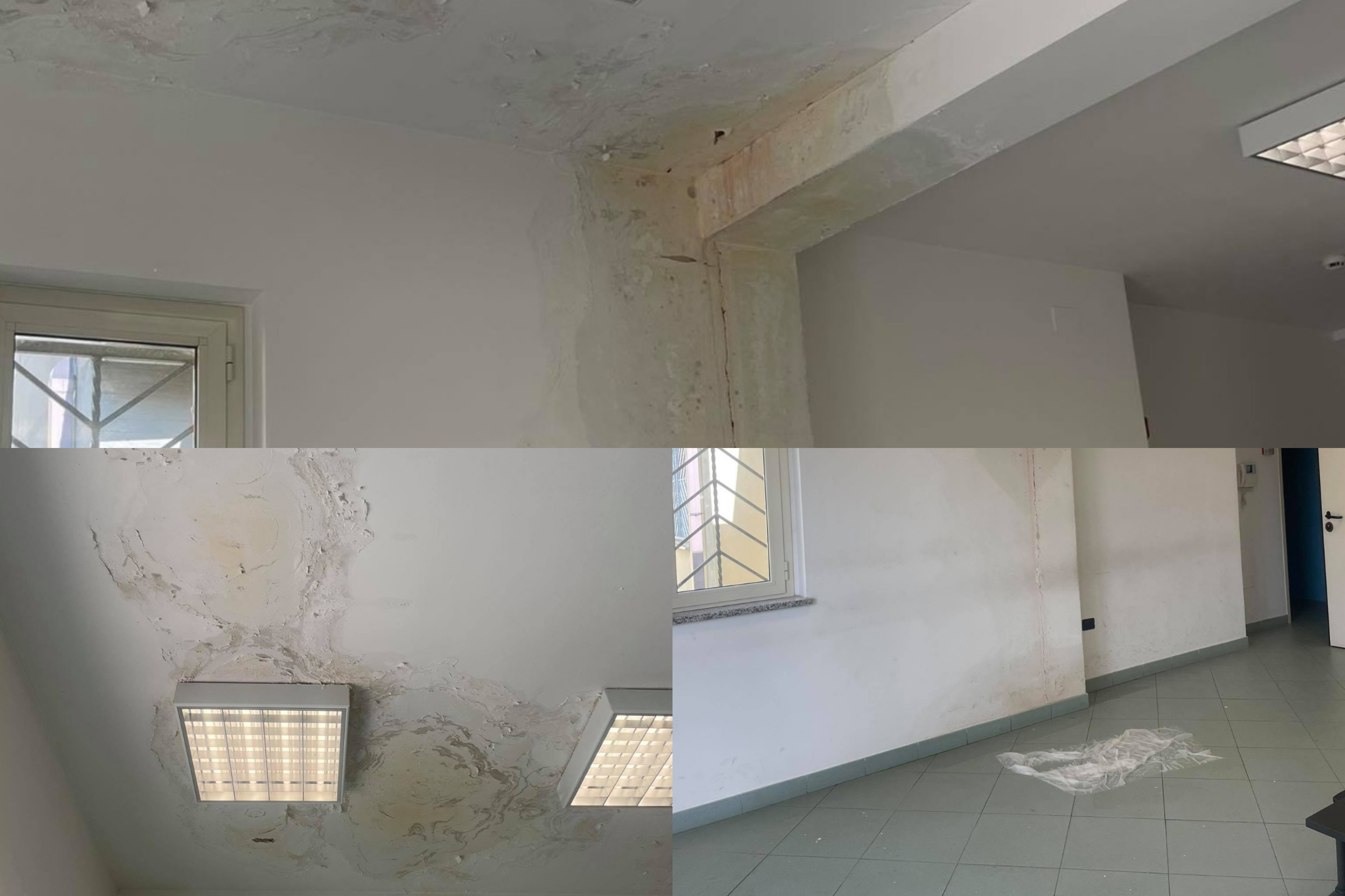 Serramanna, piove dentro i locali che ospitano il Centro di Igiene e Sanità Pubblica