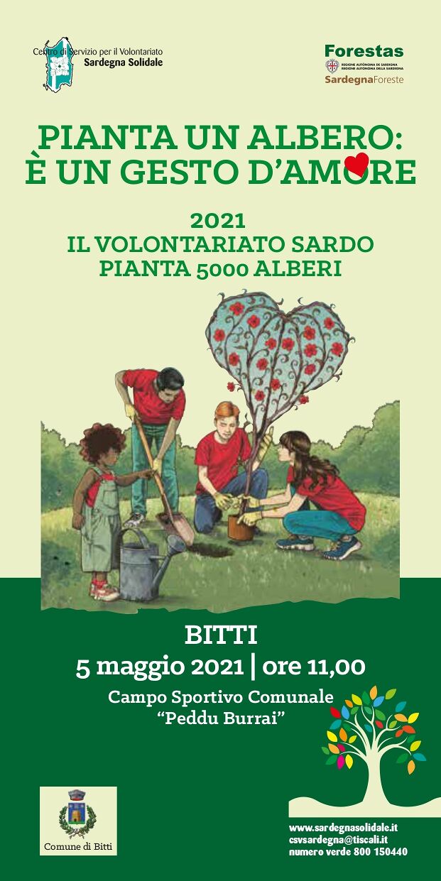 “Pianta un albero: è un gesto d’amore”, il 5 maggio si parte da Bitti